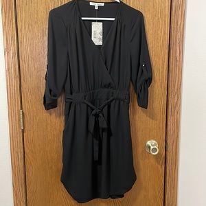 Black mini dress with 3/4 sleeves